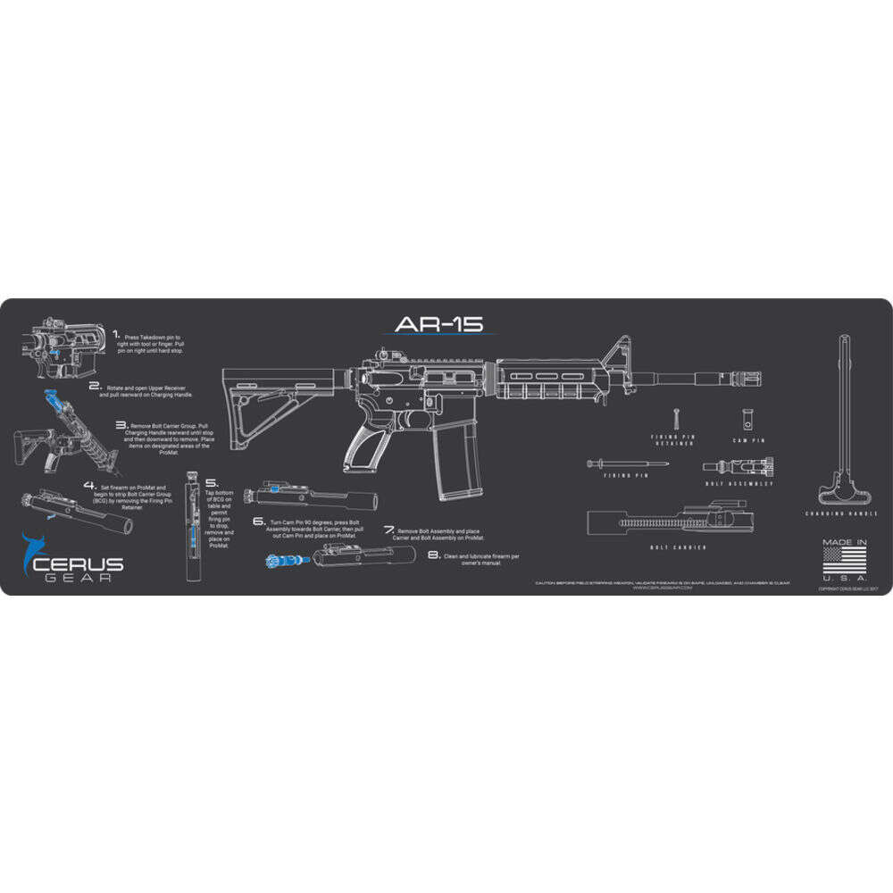 Cleaning Equipment Cerus Gear 4.50" AR-15 INSTRUCTIONAL GRAY/BLUE 14X48IN • Model: 4.50"